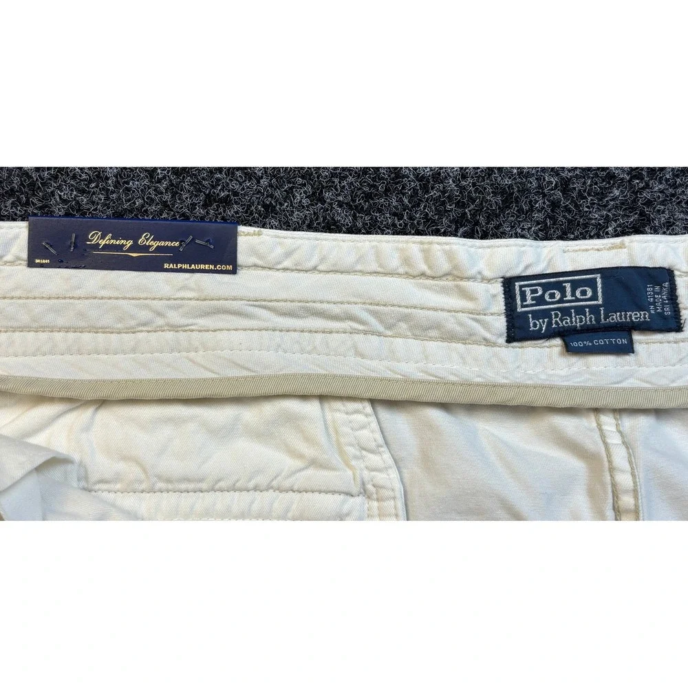 Polo Ralph Lauren Gellar Fatigue Shorts Mens 46B Big‎ Tall Cream Cargo Chino New